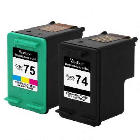 Remanufactured Hp 74 75 Value Pack Printer Ink Cartridge 